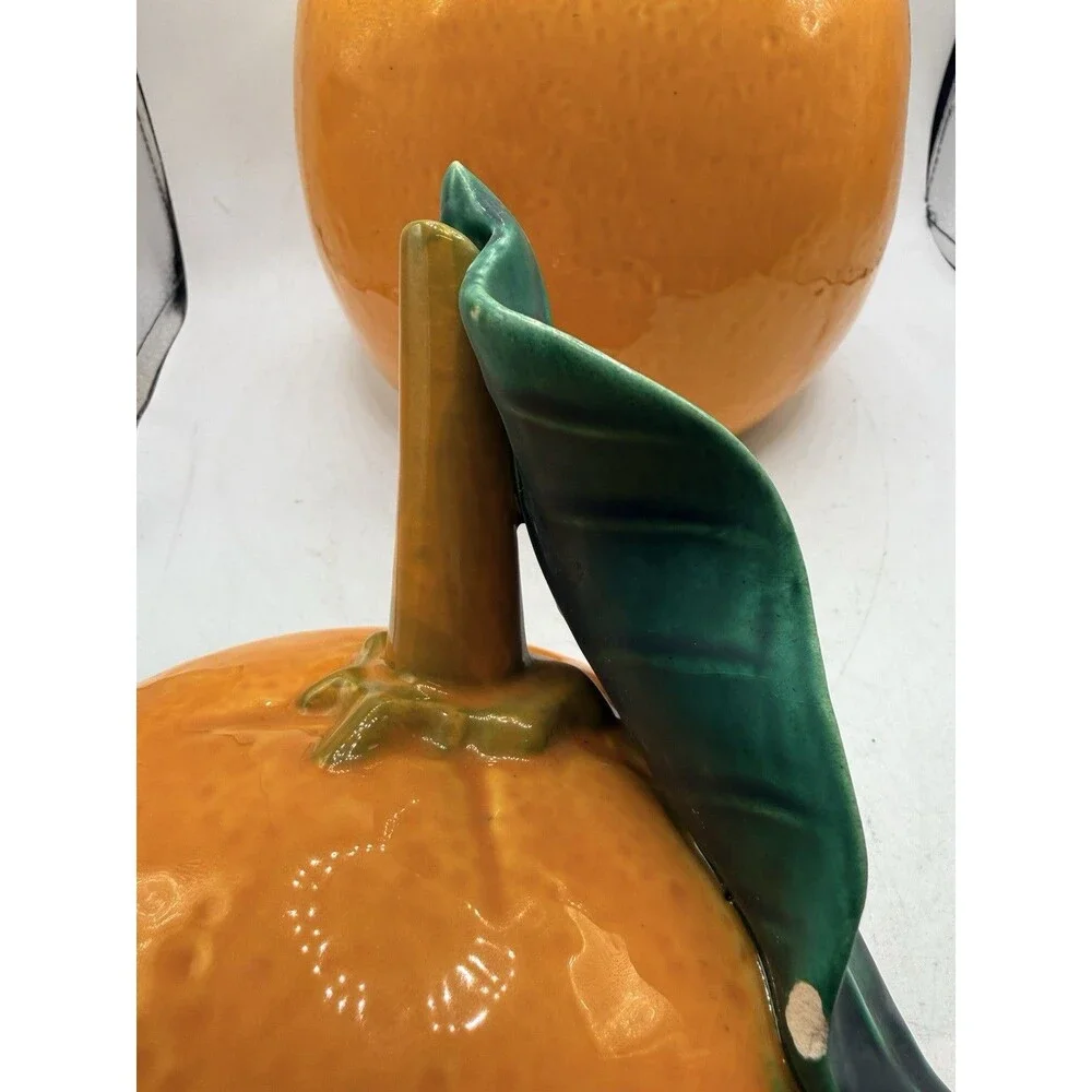Vintage 1960's California Originals Pottery Orange Fruit Cookie Jar Made In USA